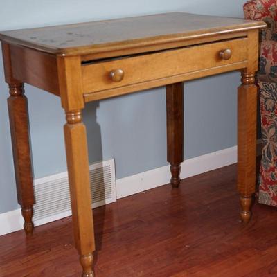 PRIMITVE MAPLE ONE DRAWER STAND- AS IS