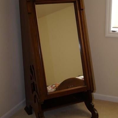 RARE VICTORIAN ABATTANT STYLE DESK W/ MIRROR / SECRETARY DROP DOWN INTERIOR