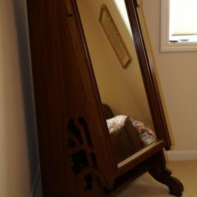RARE VICTORIAN ABATTANT STYLE DESK W/ MIRROR / SECRETARY DROP DOWN INTERIOR