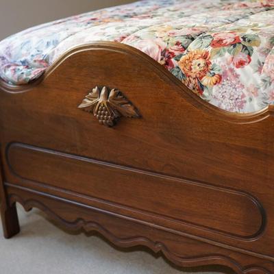 1940'S MADE FOR BOSTON STORE OF MILWAUKEE LILLIAN RUSSELL LINE OF FURNITURE- BLACK WALNUT TWIN BED SET/ ELEGANT W/ CURVED...