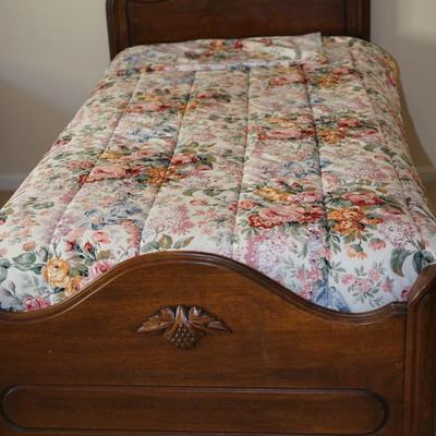 1940'S MADE FOR BOSTON STORE OF MILWAUKEE LILLIAN RUSSELL LINE OF FURNITURE- BLACK WALNUT TWIN BED SET/ ELEGANT W/ CURVED...