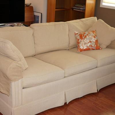 THREE CUSHION CONTEMPORARY STYLE SOFA HERRINGBONE PATTERN