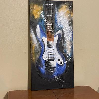 Abstract Original Guitar Painting On Canvas