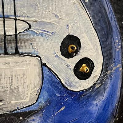 Abstract Original Guitar Painting On Canvas