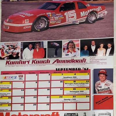 Signed NASCAR Winston Cup Superstars 1987 calendar