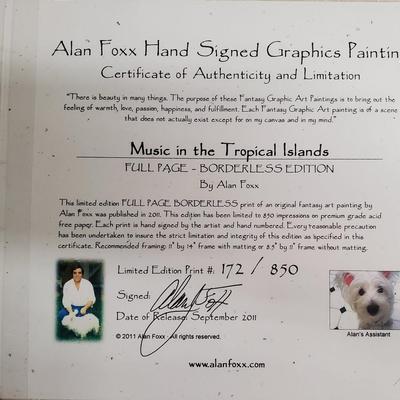 Alan Foxx "Music in the Tropical Islands" Limited Edition Print #172/850 Guitar Ocean Print