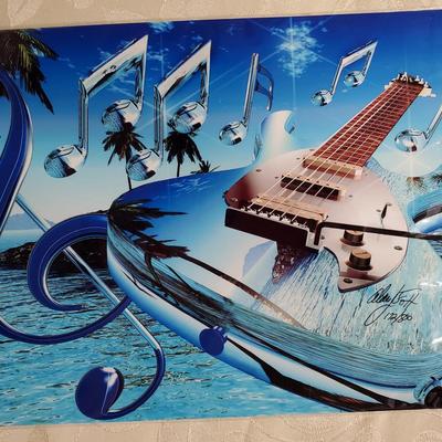 Alan Foxx "Music in the Tropical Islands" Limited Edition Print #172/850 Guitar Ocean Print