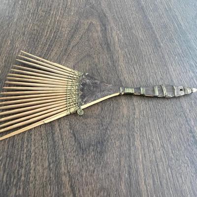 Antique African hair comb, copper windings