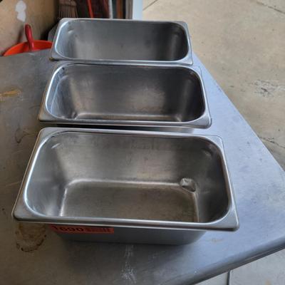 3- 1/3 stainless steel pans