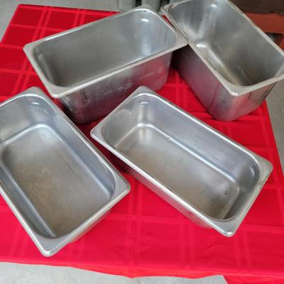 4- 1/3 stainless steel pans