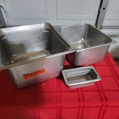 2-1/2 stainless steel pans & 1/9 pan