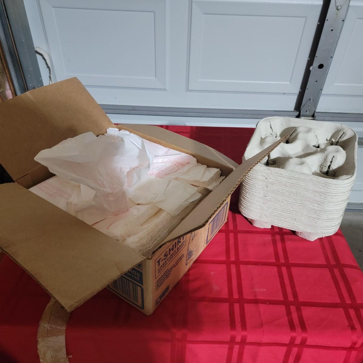 Grocery bags & beverage containers for to go beverage