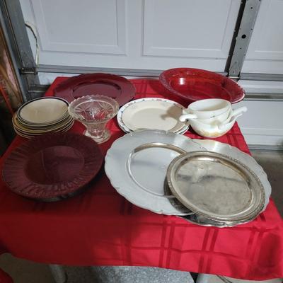 Variety of trays, platters & dishes