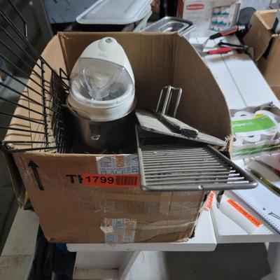 Mixer bowl, ice cream machine. food press, wire racks