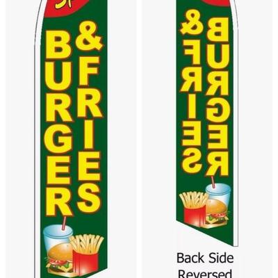 Burger & Fries Flag sign
