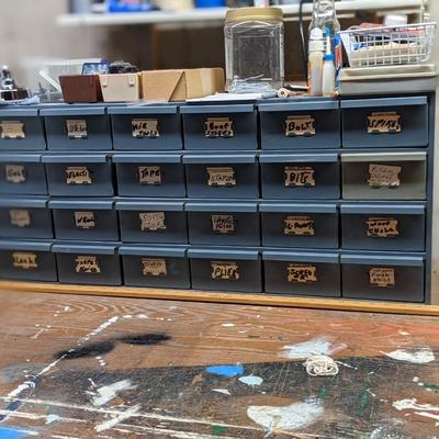 Well Made Hardware Metal Storage Unit (contents included!)