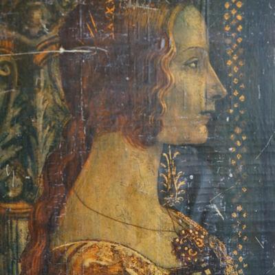 ITALIAN ANTIQUE PAINTING MOUNTED ON AGED WOOD. GHIRLANDAIO /FIRENZE ( FLORENCE )