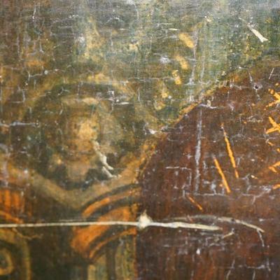 ITALIAN ANTIQUE PAINTING MOUNTED ON AGED WOOD. GHIRLANDAIO /FIRENZE ( FLORENCE )