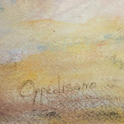 IRENE OPPEDISANO ACRLIC & PAPER SCULPTURE FLORAL POPPIES & DAISES IN VASE/GOLD TONE CARVED WOOD FRAME