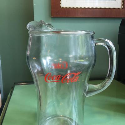 Large Glass Coca-Cola Pitcher