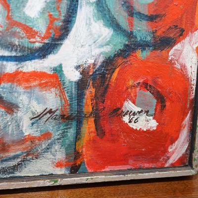 SIGNED MARSHALL BREWER OIL ON CANVAS OF CHARACTER BIRD