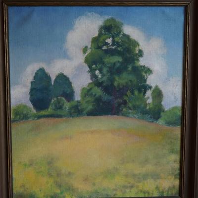 LANSCAPE OF TREES IMPRESSIONIST STYLE OIL ON CANVAS NOT SIGNED