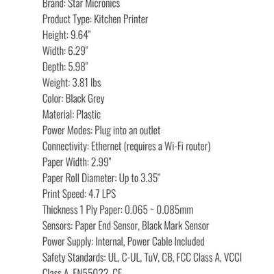 Star SP700 Printer