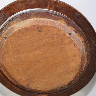 VICTORIAN FREE-STANDING WOOD SHAVING MIRROR ON WOOD PLATFORM SWIVEL