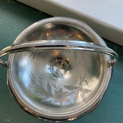 Stunning Antique  Bride's Basket Silver plated Hartford