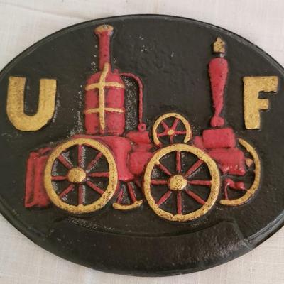 Vintage UF Fire Mark: United Firemen's Insurance Co of Philadelphia Plaque