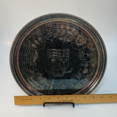 Vintage King's Plate E.P. Brass 763 Etched Serving Plate