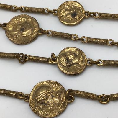 Vintage Roman Type Faux Coin Necklace