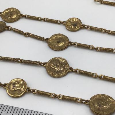 Vintage Roman Type Faux Coin Necklace