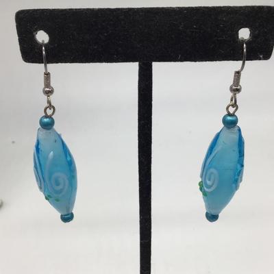 Blue Glass Earrings