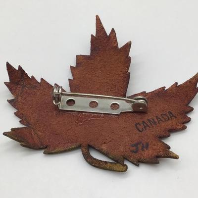 JH Canada Leather Crafted Brooch. 🍁