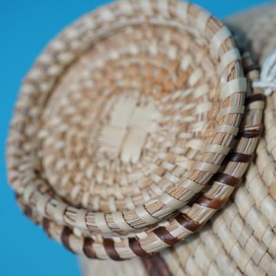 PIMA LIDDED BASKET 1960'S-70'S