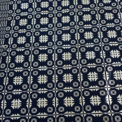 ANTIQUE HAND WOVEN COVERLETTE BLACK AND WHITE WEAVE PATTERN