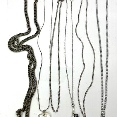 Lot of six chain necklaces jewelry