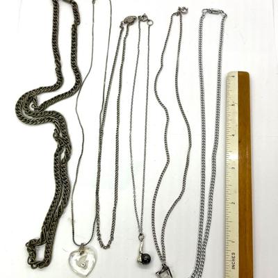 Lot of six chain necklaces jewelry