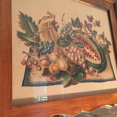 Vintage wood frame mirror