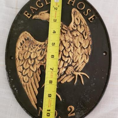 Heavy cast iron eagle plaque Eagle Hose no. 2 Fire insurance