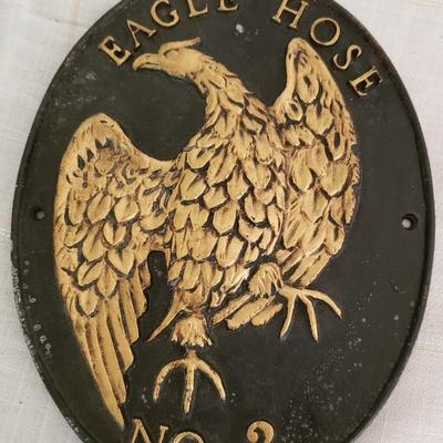 Heavy cast iron eagle plaque Eagle Hose no. 2 Fire insurance