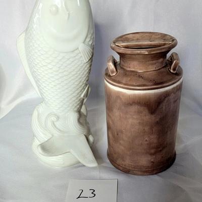 Fish face and milk jug canister