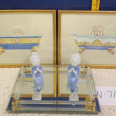 Bath Pictures And Mirrored Tray