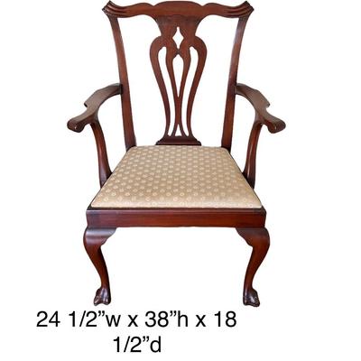 Lot of 6 Armless and 2 Armed Mahogany Dinning Room Chairs
