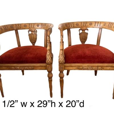 2 Beautiful Carved Chairs.