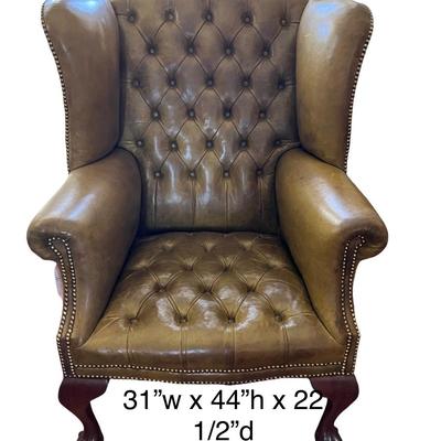 Leather Wingback Chair