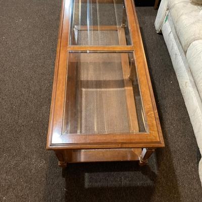 LOT 68 GLASS TOP COFFEE TABLE