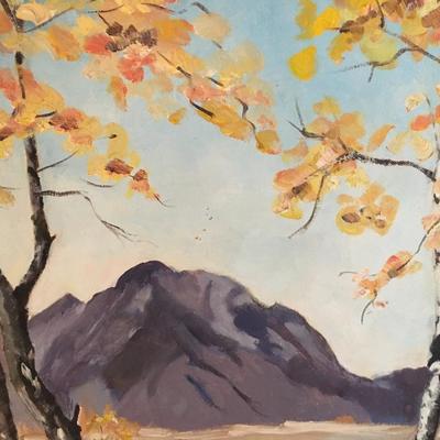 Nature oil painting Landscape with mountains and trees MCM