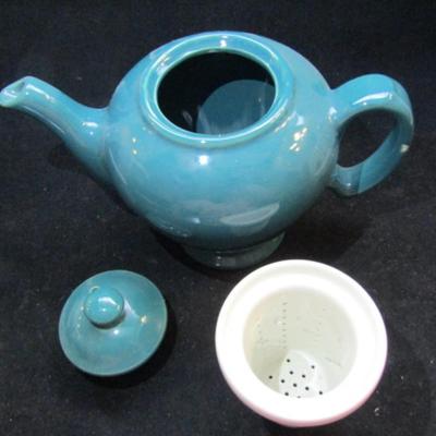 Glazed Ceramic Teapot with Leaf Strainer by Baltimore- Green (#71)